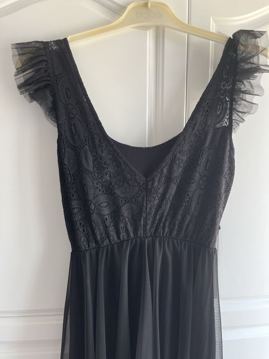 Черна официална къса рокля