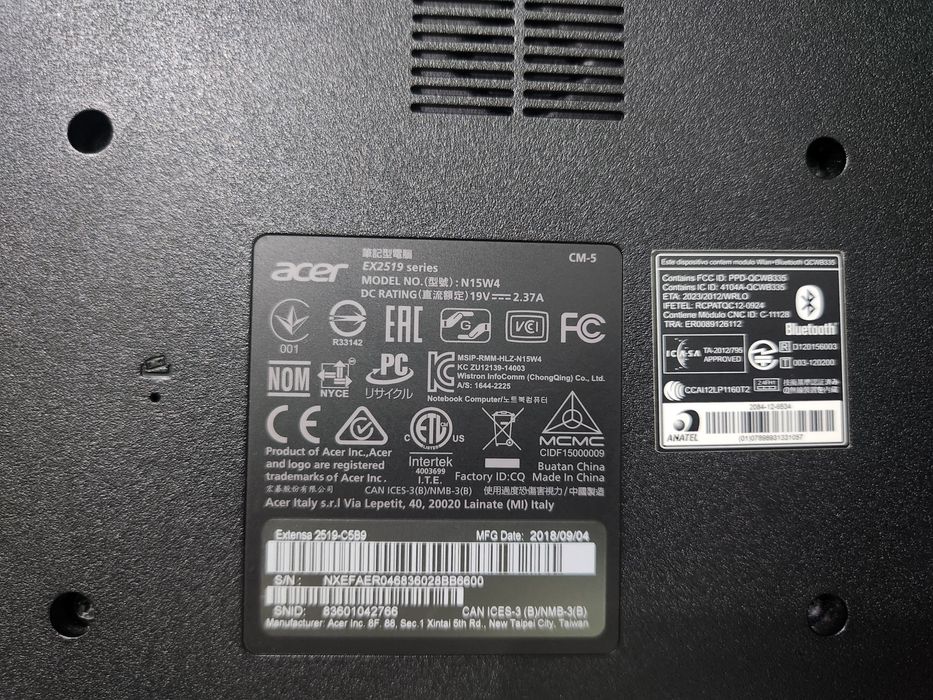 Noutbook ноутбук Acer EX 2519 series Model No N15W4