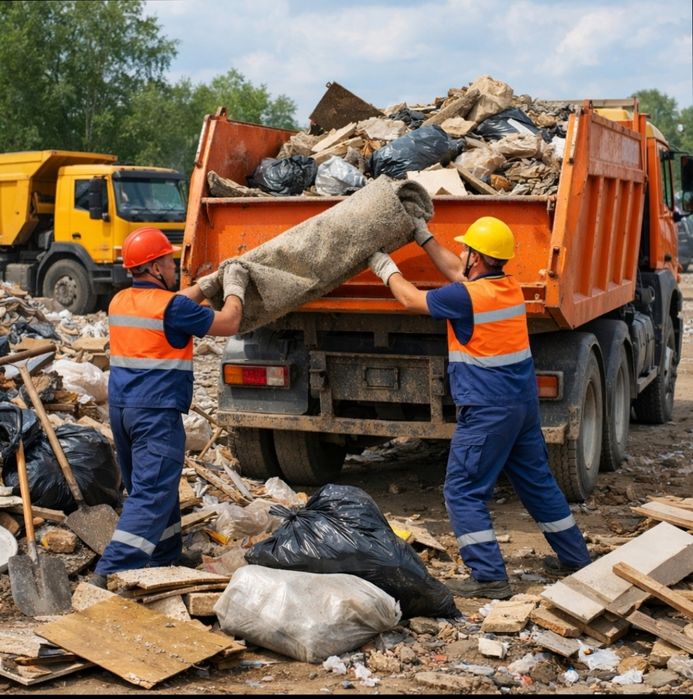 Уборка и вывоз мусора от 40тыс Рабочие от 25тыс Щётка от 45тыс