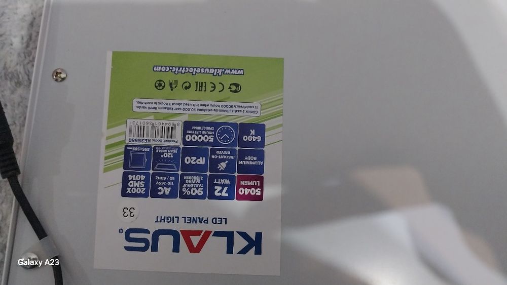 КЛАУС панельная лампа 9999₸