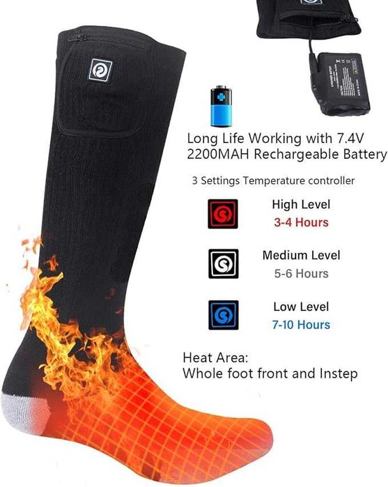 Електрически термо чорапи за къмпинг Отопляеми чорапи