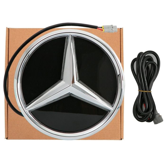 Emblema Logo Mercedes Luminata LED alb CLASA A C S SL CLA CLS GLA GLB