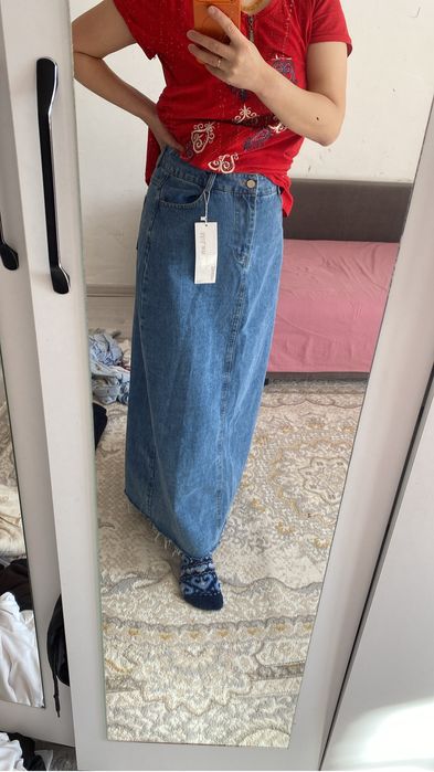 Юбка джинсый синий