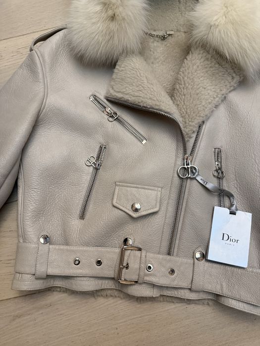 Geaca piele naturala cu blana naturala