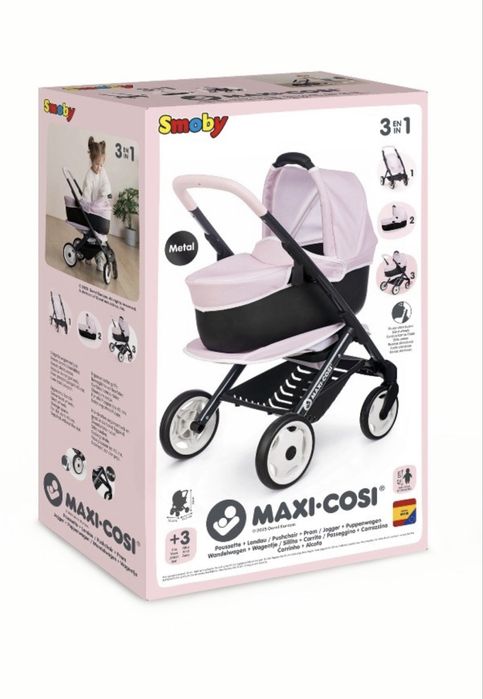 SMOBY Maxi Cosi Количка за кукли 3в1 - розова