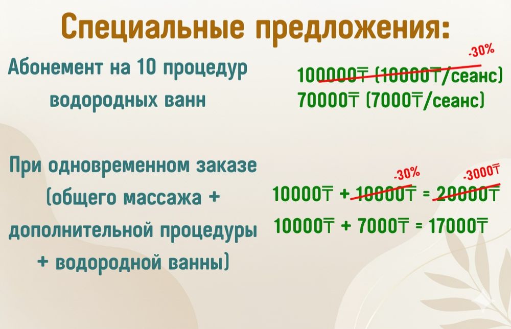 Массаж • Водородная ванна