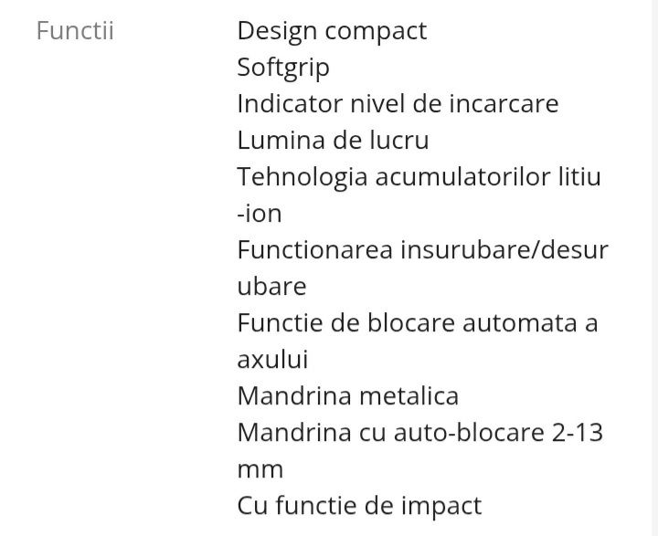 Bormasina brushless cu percuție 18v Li-Ion