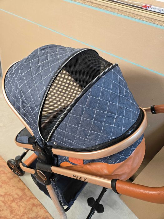 Бебешка количка 3 в 1, синьо