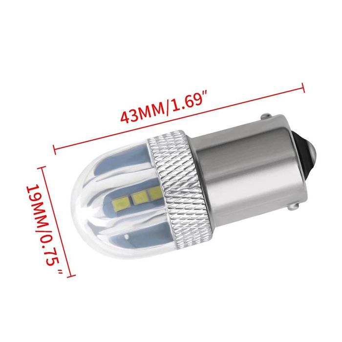 комплект led диодни крушки 2броя flyseen fls6338 бели,12v,1156 ...