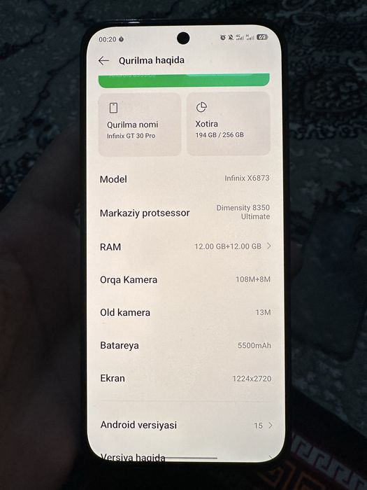 Infinix GT 30 pro 24/256