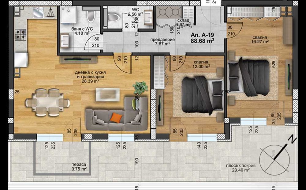 Продава се Двустаен апартамент в Пловдив, Христо Смирненски - 104 кв.м за 1621 €/кв.м - Снимка #1