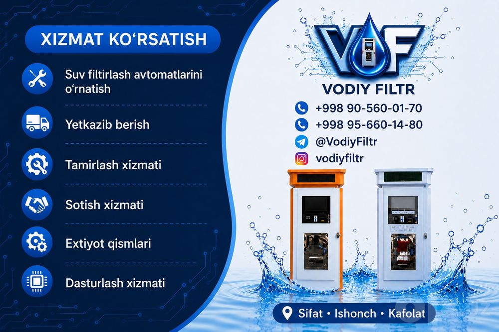 Pasiv daromad xoxlovchilar uchun Suv filtr aparatlari