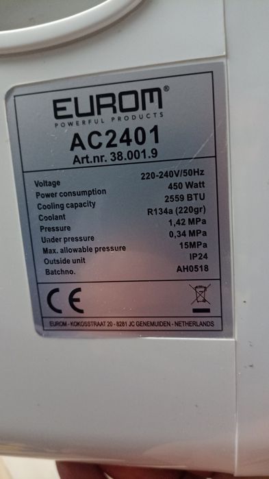 Aer condiționat rulotă Eurom AC2401