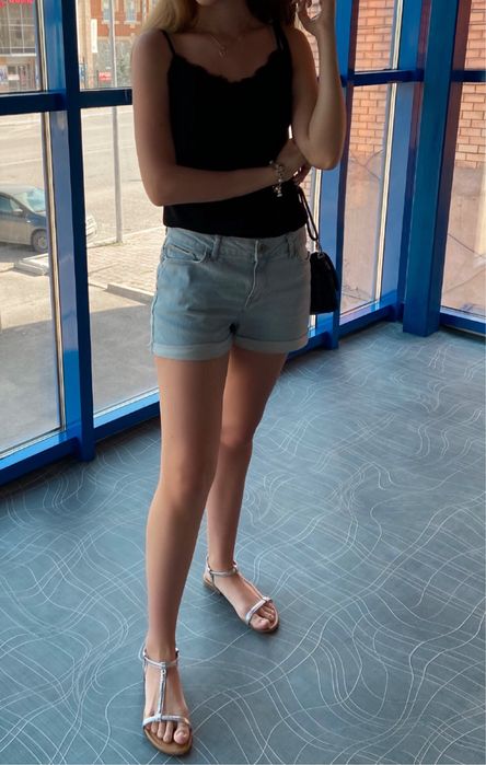 Шорты костюмные, джинсовые, удлиненные