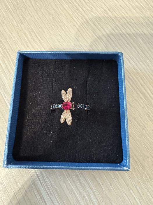 Inel aur roz 18k cu diamant si pietre model deosebit