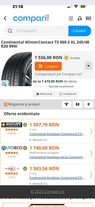 Anvelope noi Iarna 245/40/20 Continental TS860S 245 40 20 R20
