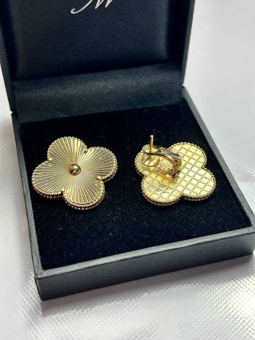 Золотые серьги 750 пробы VAN CLEEF