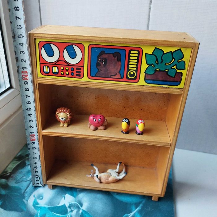 Шкаф дерево СССР. Детская Игрушка. Советская мебель для куклы