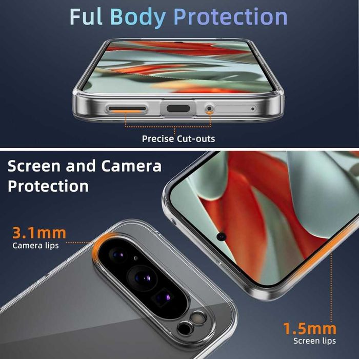 Прозрачен силиконов гръб Crystal за Pixel 9, Pixel 9 Pro, 9 Pro XL, 9A