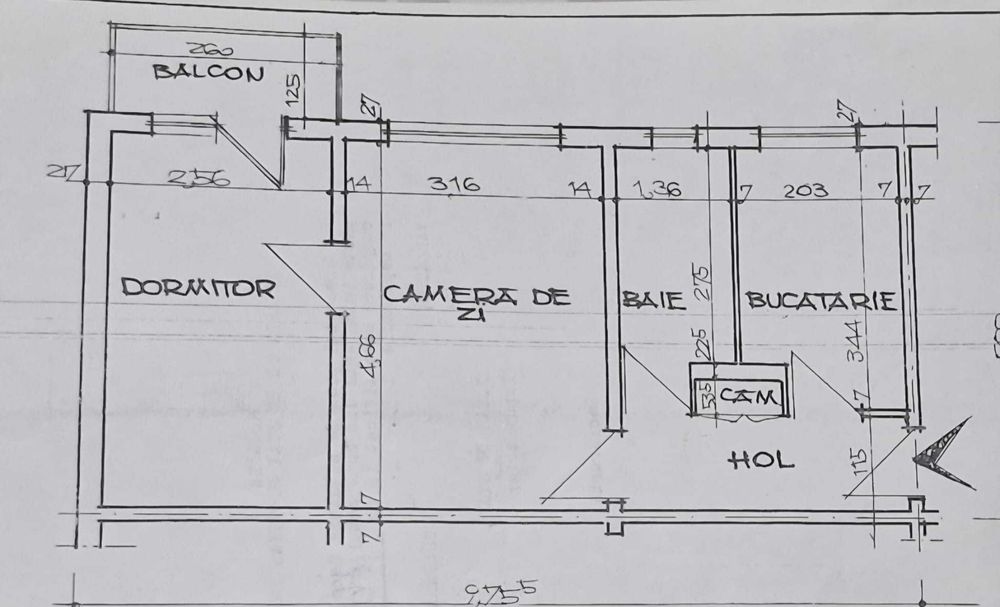 Apartament 2 camere, 37 mp, balcon, Vest I - Aleea Strejnic