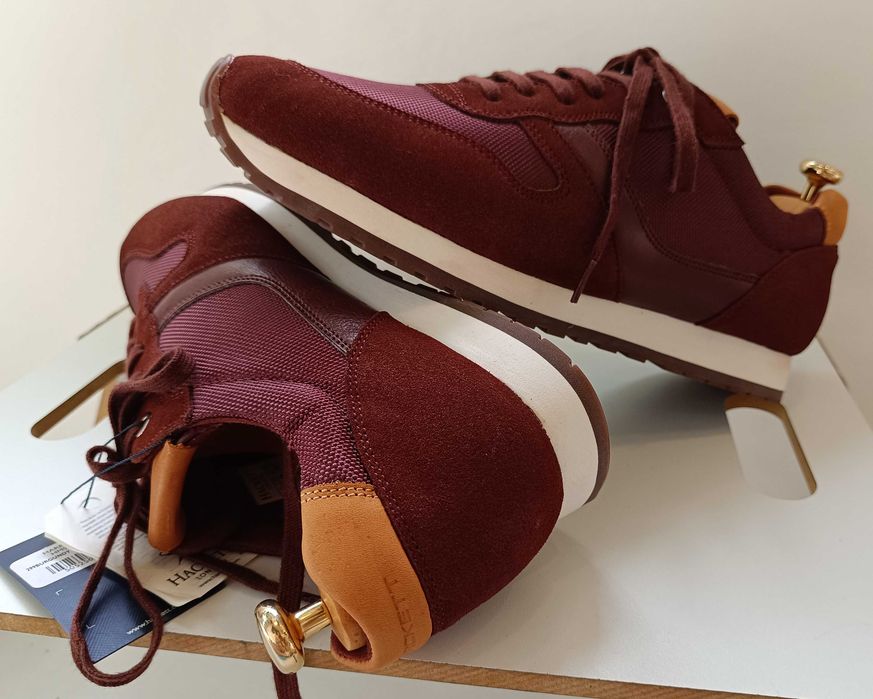 Pantofi sport casual 45 44 premium Hackett NOI piele naturala moale