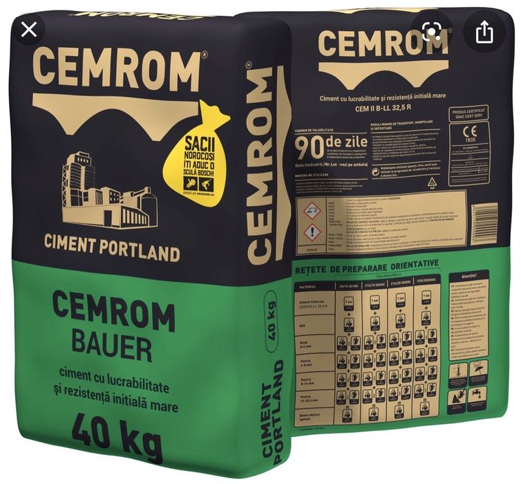 Ciment la sac si la palet