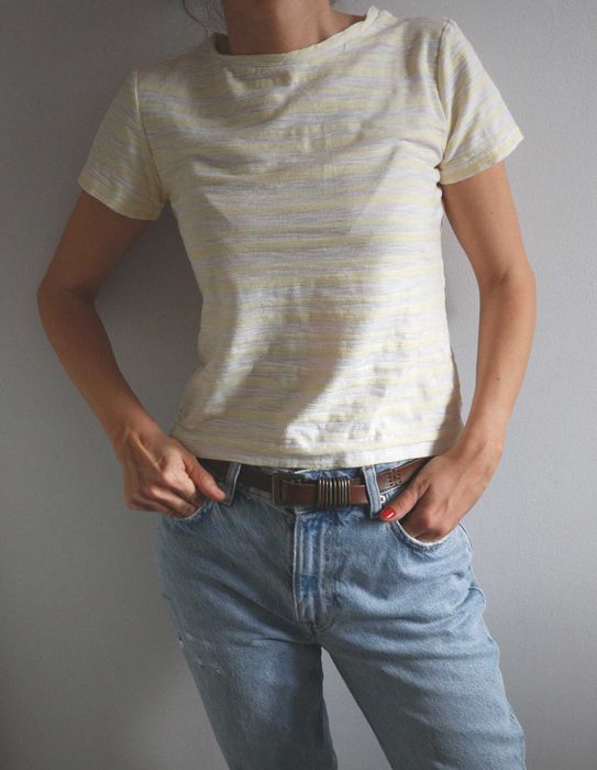 Tricou galben pai in dungi - Mango