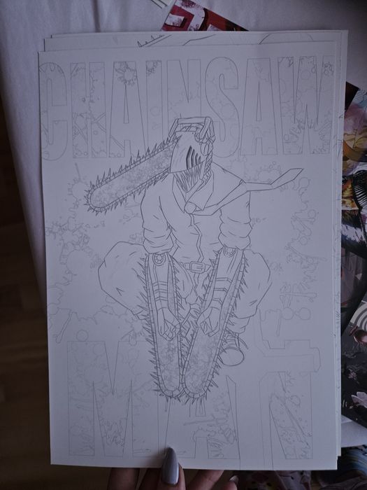 Скици за оцветяване Chainsaw Man