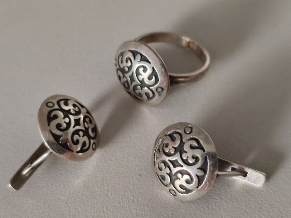 Серебро. 925 пр. Кольцо и серьги. Набор.