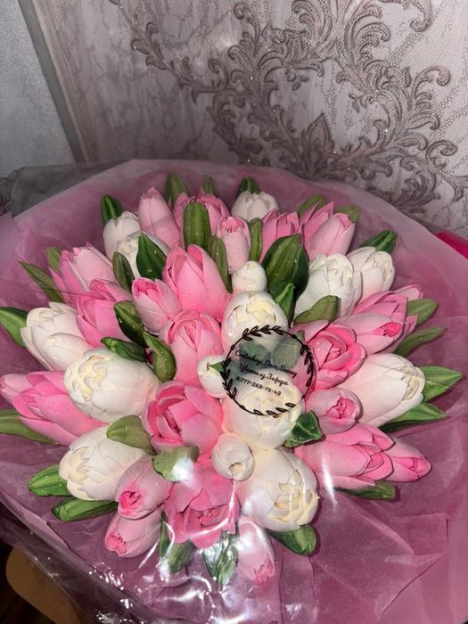 Шикарный  букет из зефира