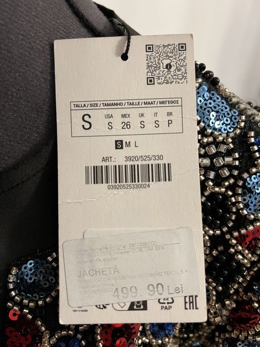 Jacheta Zara ,marime S , noua , cu eticheta