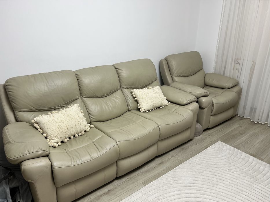 Canapea cu fotolii piele recliner