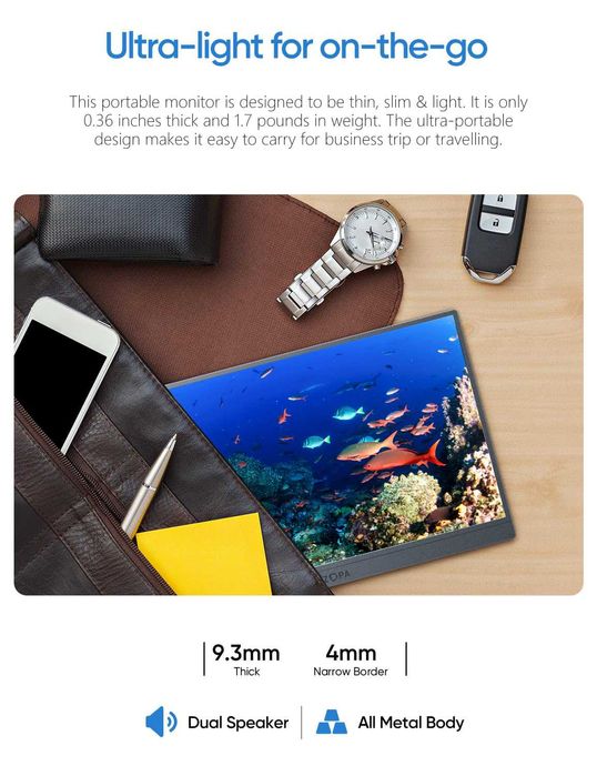 Arzopa Z1FC 16.1 Inch 1080P 144hz 72%NTSC Gaming  портативный монитор