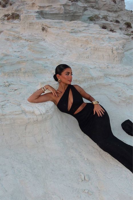 Официална дълга рокля с брокат