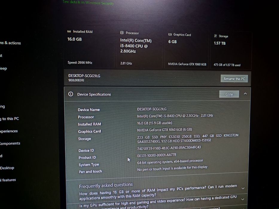Sistem Gaming Lenovo Legion T530  Vând sau Schimb