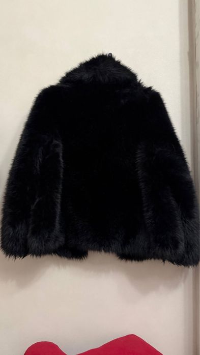 эко шуба черная, зимняя