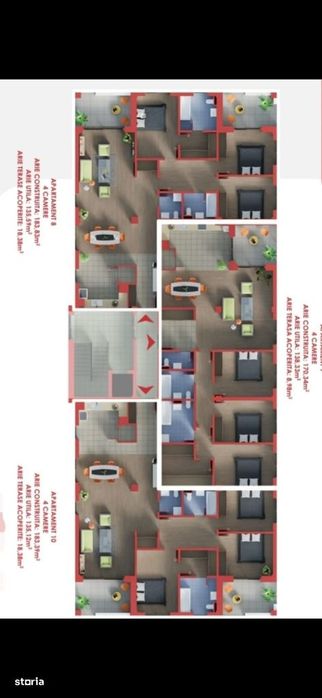 Apartament 4 camere,3bai,136mp.utili+19mp terase acoperite