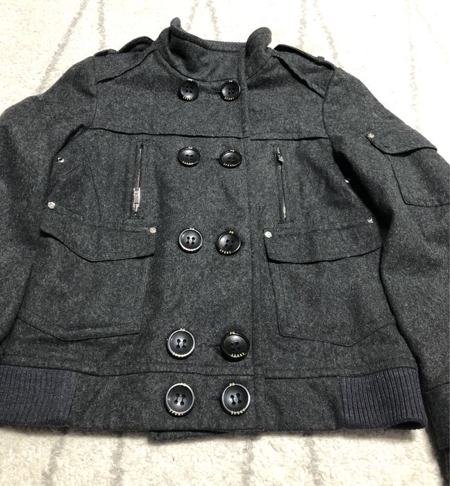 Geaca stofa marime L geaca scurta stofa l geaca gri