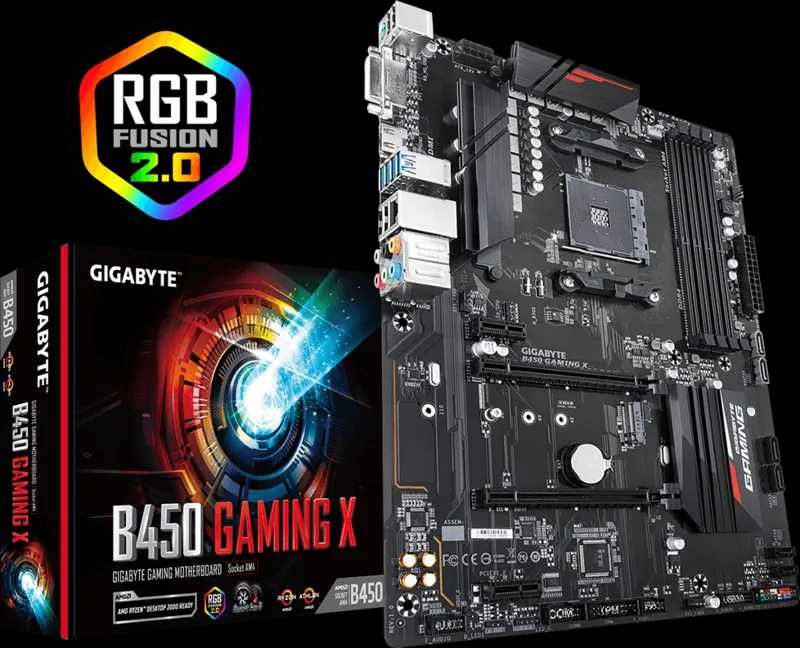 Placa de baza Gaming AMD B450 Pentru Ryzen NVMe PCIe Gen3 Garantie