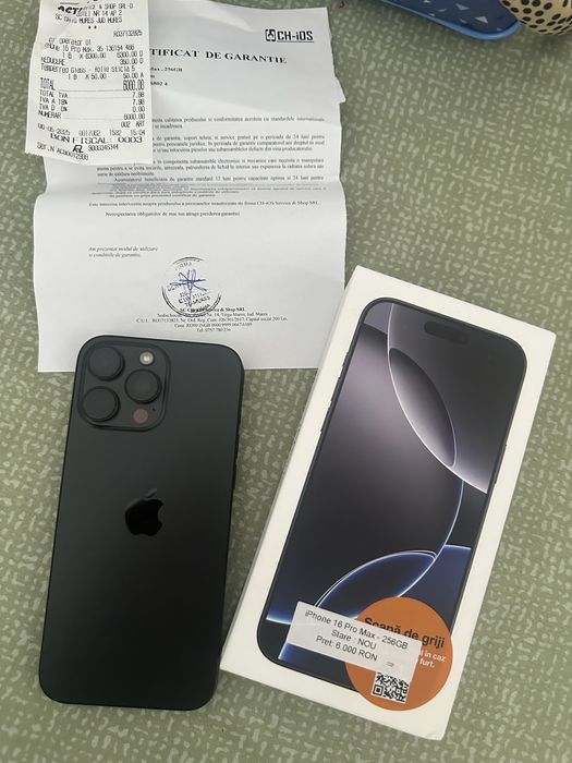 Vand Iphone 16 pro max 256 Gb Black Edition