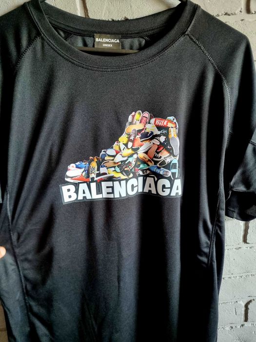 Тениска черна Balenciaga, тениски полиестер S m L