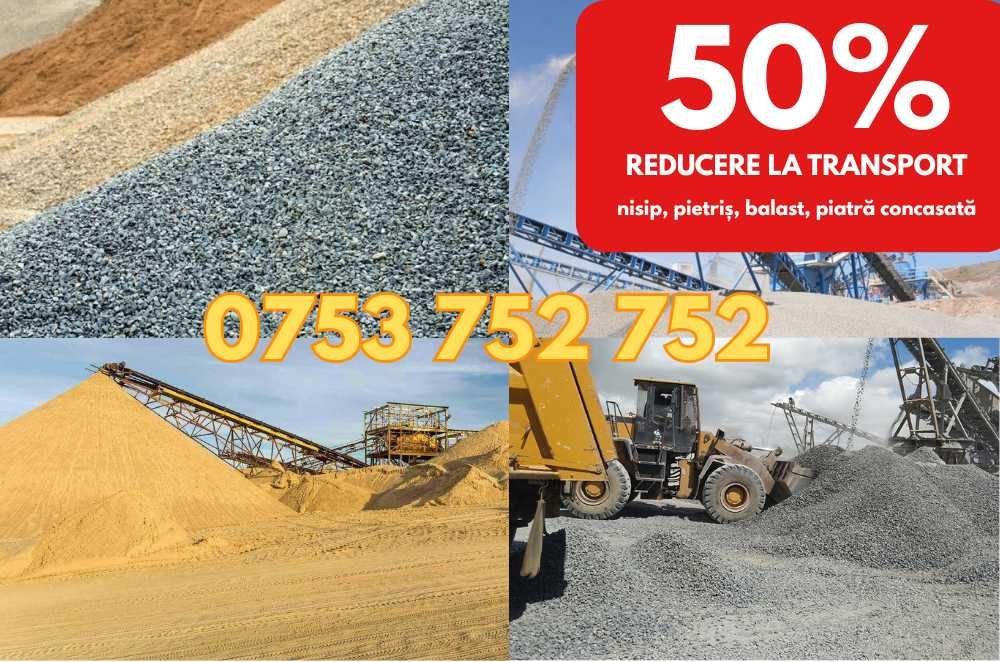 Nisip IASI, balast, piatra sparta, sort, ciment, fier, piatra de drum