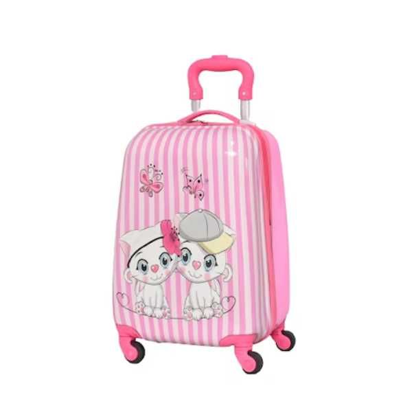 Комплект куфар и раница, За деца, Котета, Розов