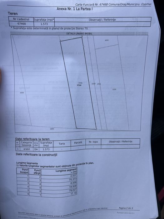 Teren  Alparea cu dublu front 1573mp