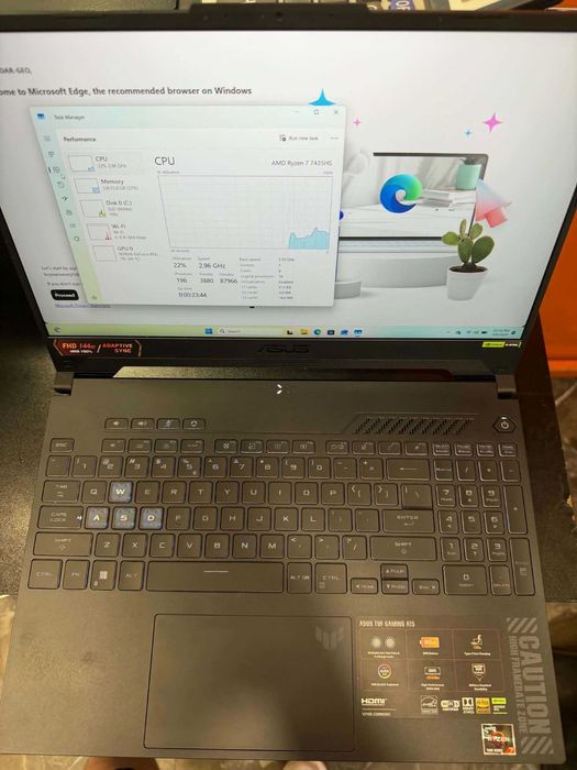 Hope Amanet P5-Laptop Gaming Asus Tuf A15 ,15.6"/144Hz, Ryzen 7 7435HS/ 16 RAM / RTX 4050 6 GB