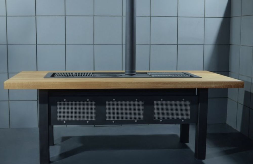 Masă interior / exterior cu grătar “Gentlemen’s Grill”