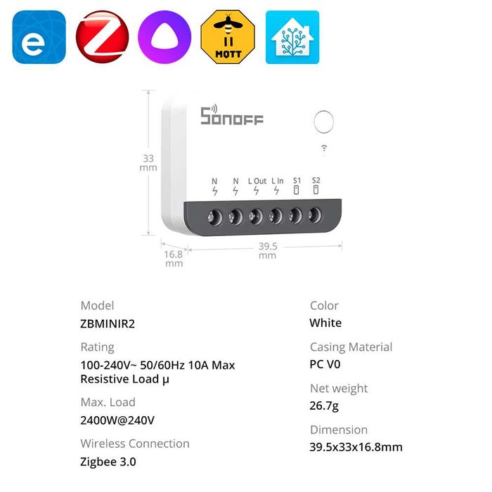 Sonoff ZBMINIR2 - ZigBee - Умный Реле