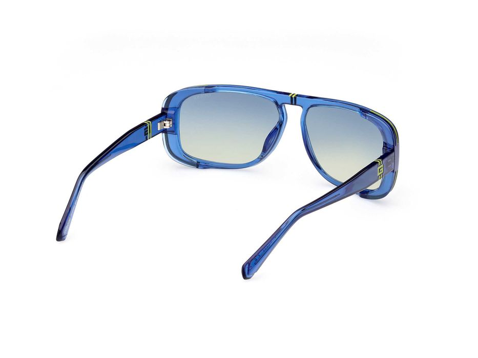 GUESS – Мъжки огледални слънчеви очила "BLUE RECTANGLE" нови с кутия