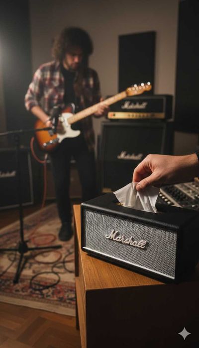 Cutie servetele amplificator chitara Fender, Marshall si VOX