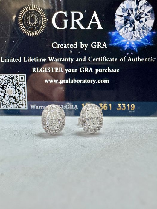 Сребърни обеци с мойсанит (Диамант) 0.5 карата